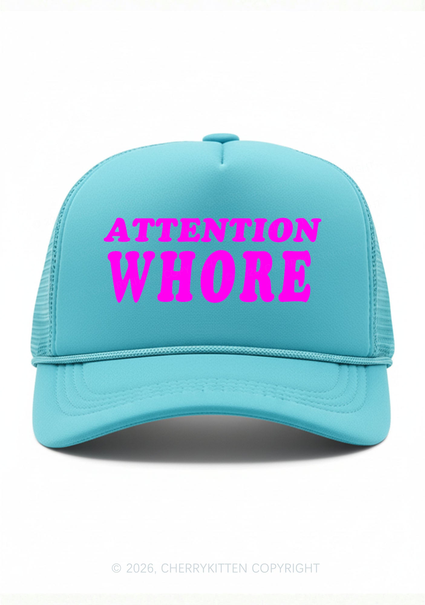 Attention Hore Y2K Trucker Hat Cherrykitten