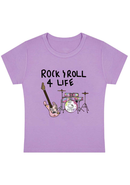 Rock Roll 4 Life Y2K Baby Tee