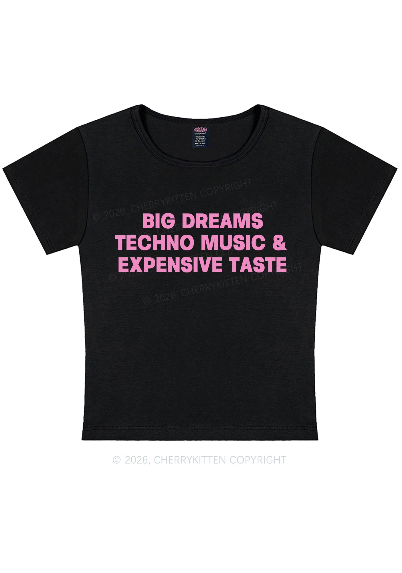 Big Dreams Techno Music Y2K Baby Tee Cherrykitten
