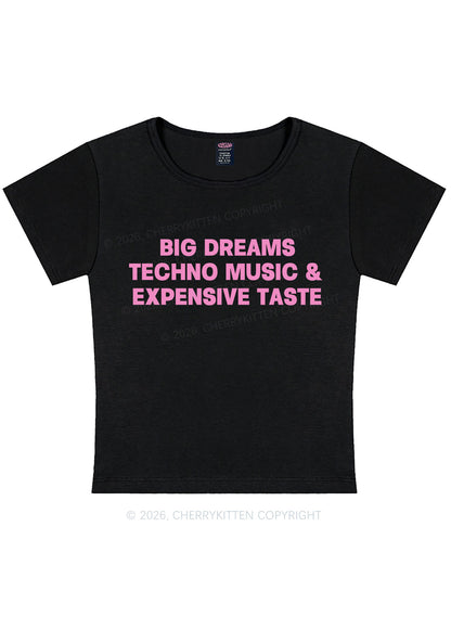 Big Dreams Techno Music Y2K Baby Tee Cherrykitten