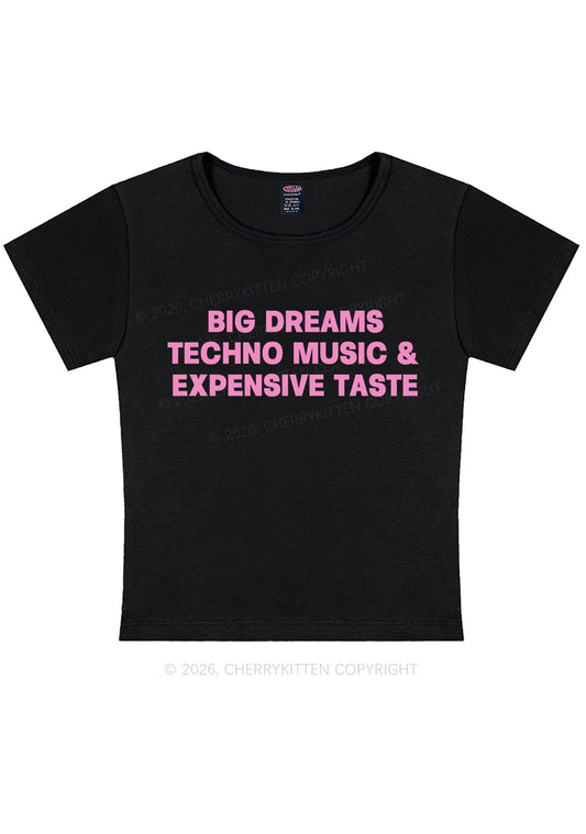 Big Dreams Techno Music Y2K Baby Tee Cherrykitten
