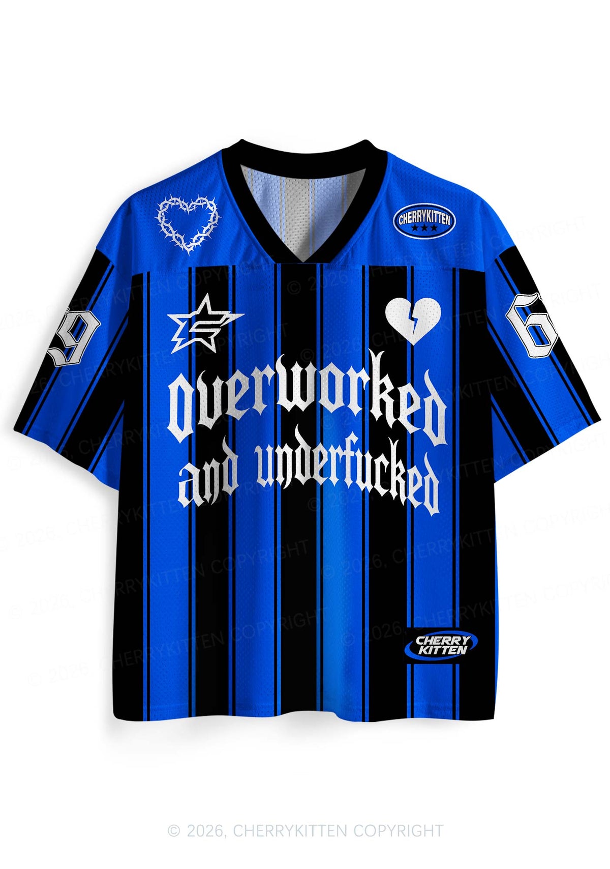 Overworked And Underfxxked Y2K Sport Jersey Shirts Cherrykitten