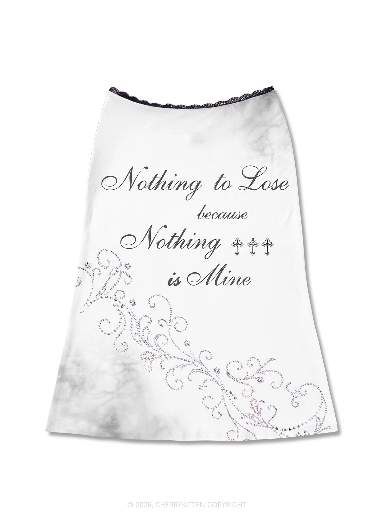 Noting To Love Y2K Print Midi Skirt Cherrykitten