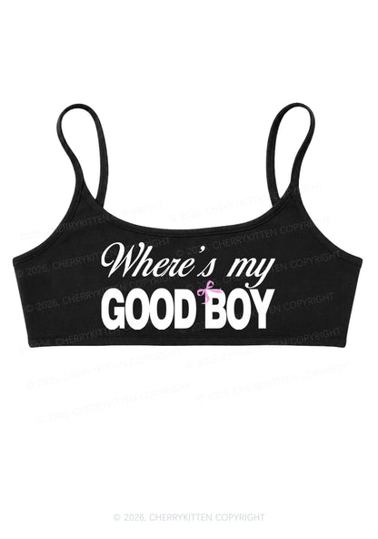 Wheres My Good Boy Y2K Super Crop Cami Cherrykitten
