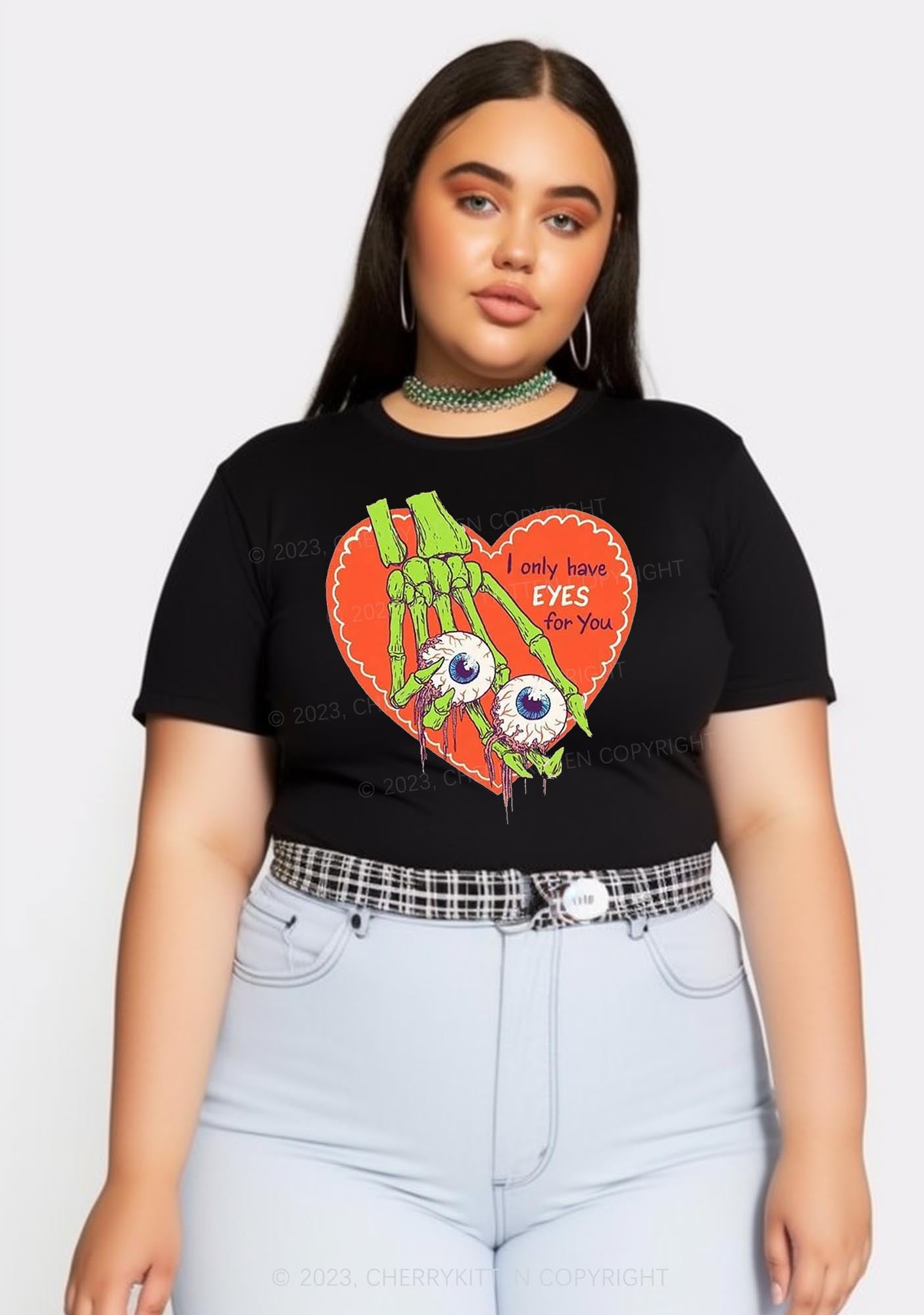 I Only Have Eyes For You Halloween Baby Tee Cherrykitten