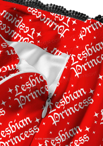 Lesbian Princess Pride Y2K Print Midi Skirt Cherrykitten