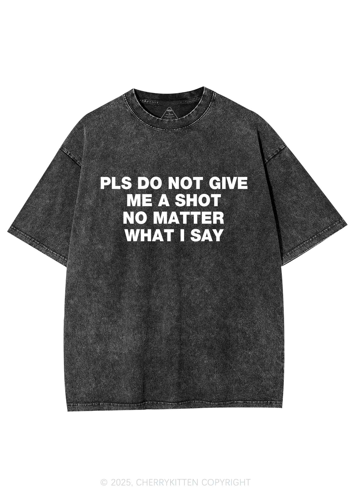 Not Give Shot Y2K Shirts Washed Tee Cherrykitten