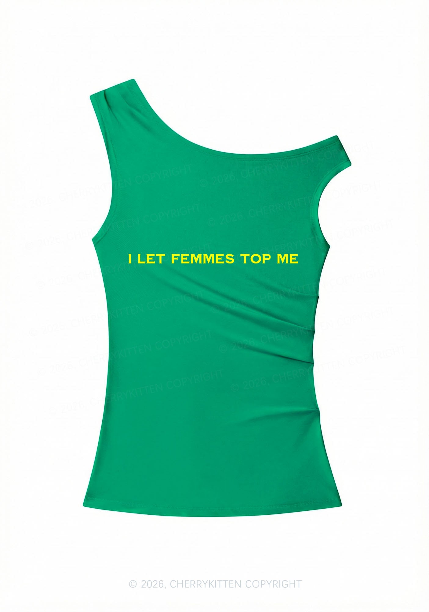I Let Femmes Top Me Pride Y2K Off Shoulder Tank Top Cherrykitten