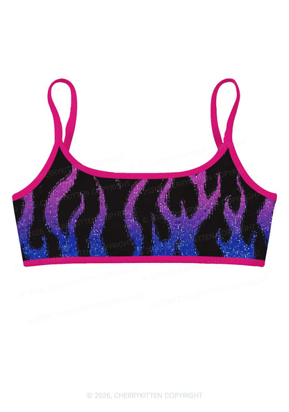 Bisexual Flame Pride Y2K Print Super Crop Cami Cherrykitten