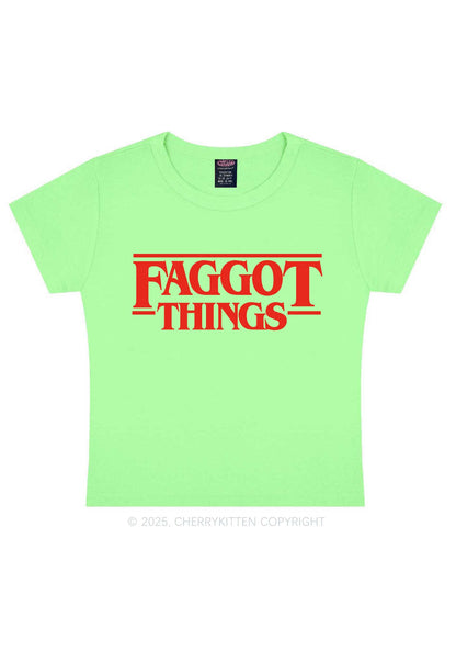 Faggot Things Pride Y2K Baby Tee Cherrykitten