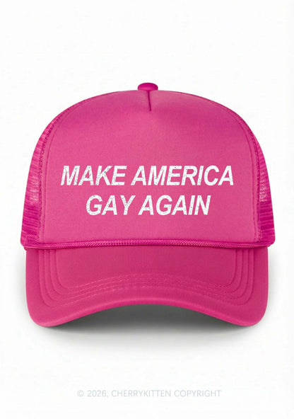 Make America Gay Again Pride Y2K Trucker Hat Cherrykitten