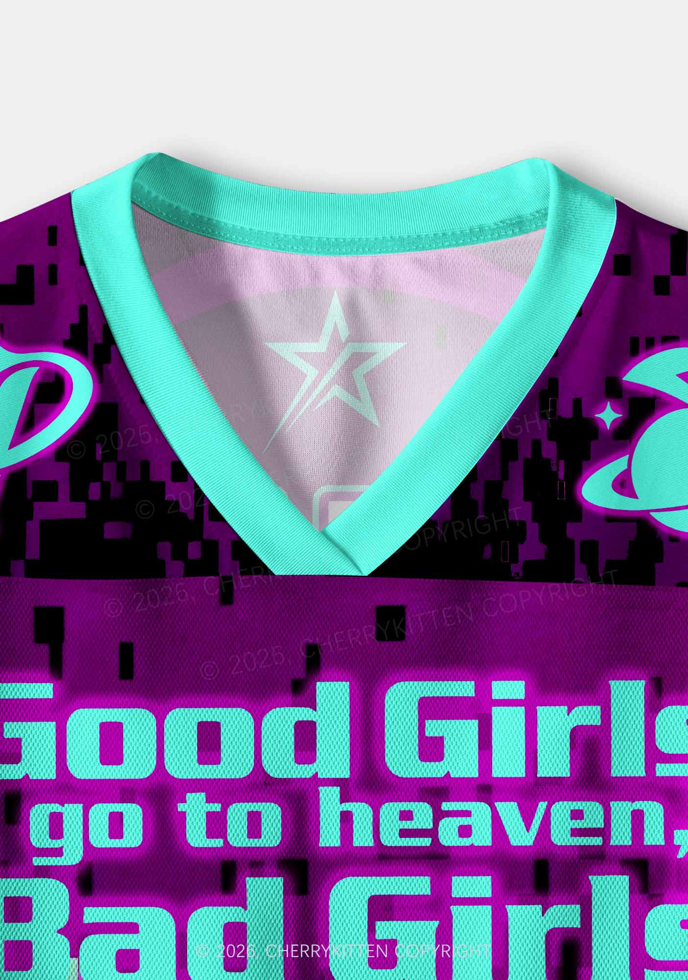 Bad Girls Go To Decks Y2K Crop Sport Jersey Shirts Cherrykitten