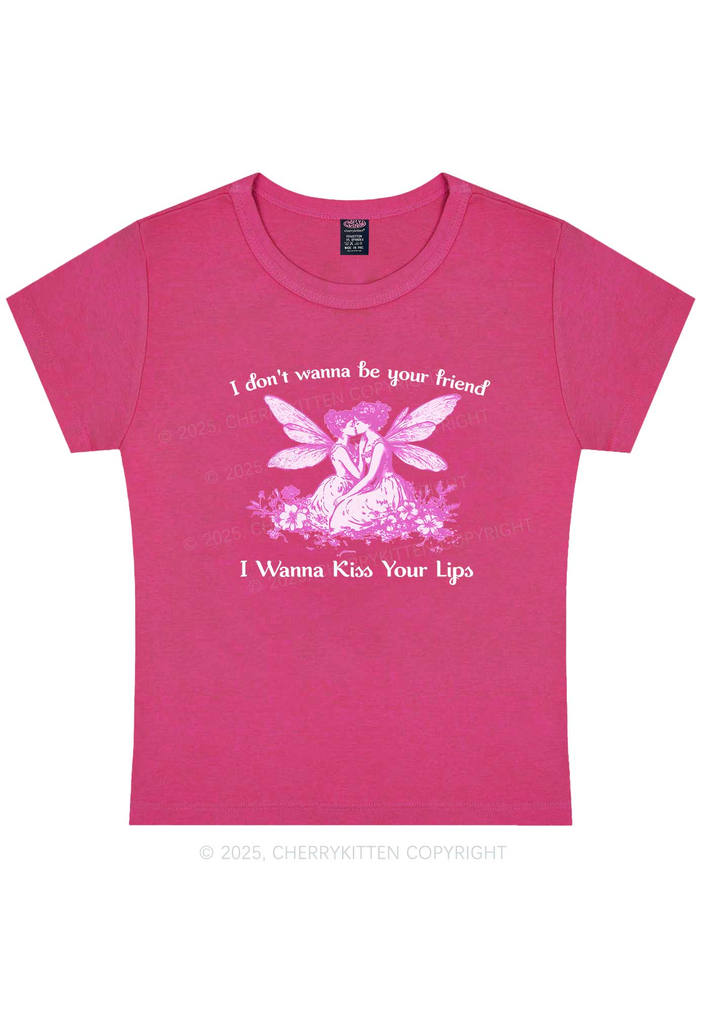 I Wanna Kiss Your Lips Pride Y2K Baby Tee Cherrykitten