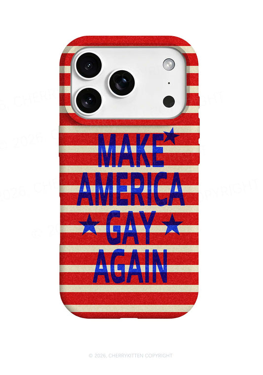 Make Gay Again Red Stripes Y2K Phone Case Cherrykitten
