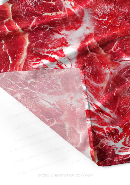Beef Steak Texture Y2K Print Square Bandana Cherrykitten