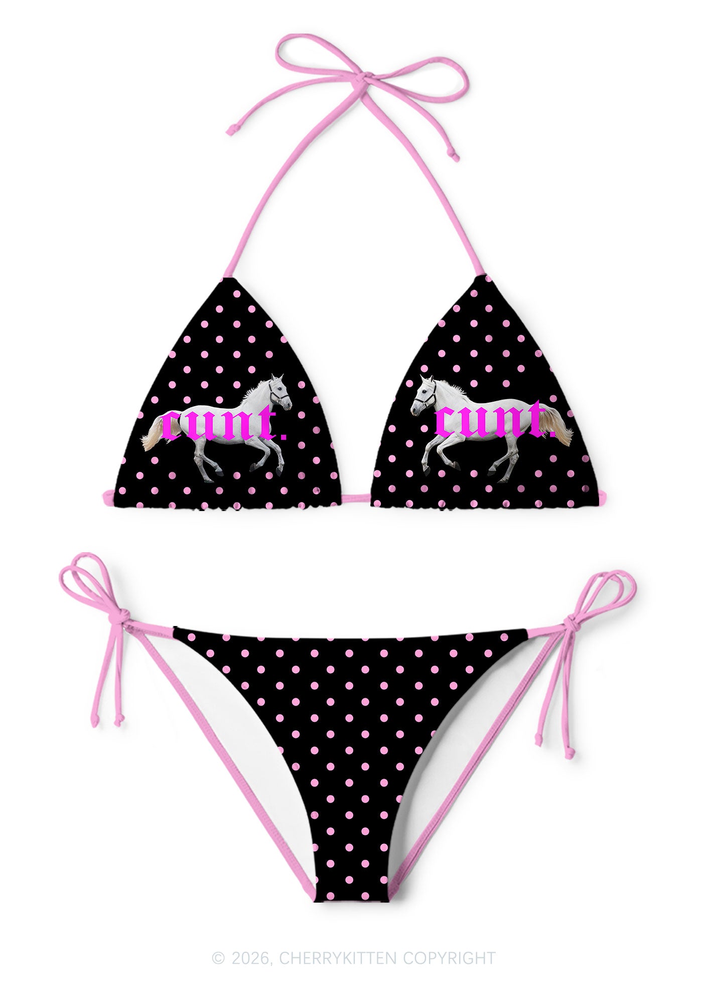 Cxxt Pony Y2K Print Bikini Set Cherrykitten