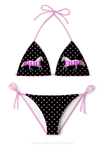 Cxxt Pony Y2K Print Bikini Set Cherrykitten