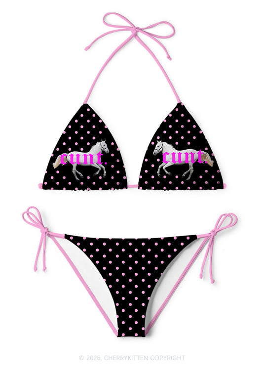 Cxxt Pony Y2K Print Bikini Set Cherrykitten