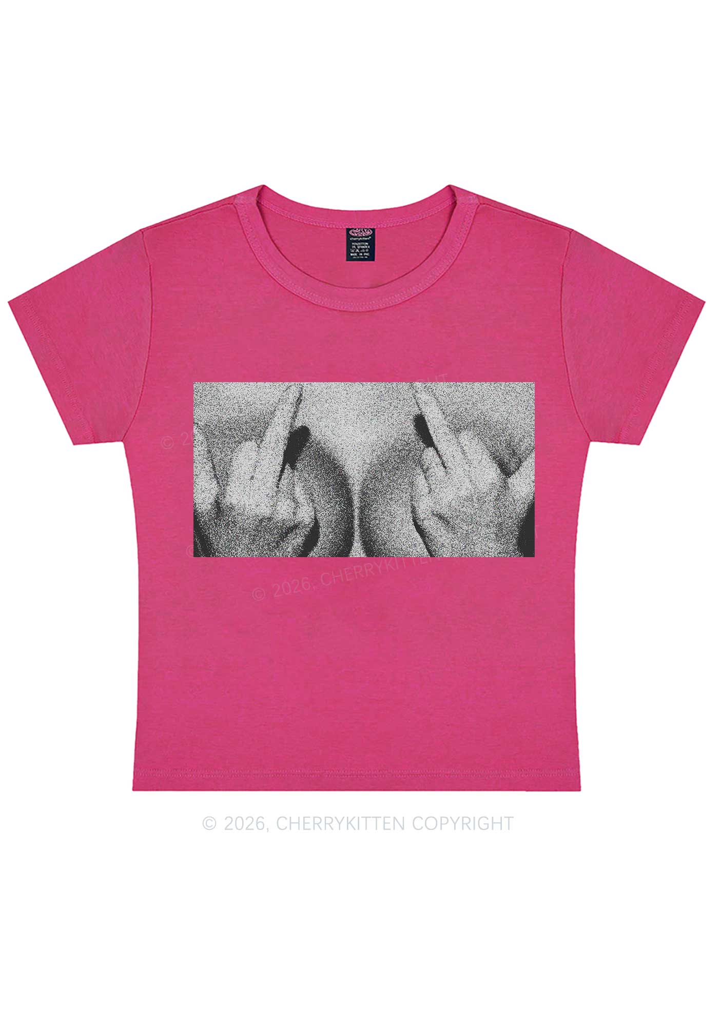 Middle Finger Bxxbs Y2K Baby Tee Cherrykitten