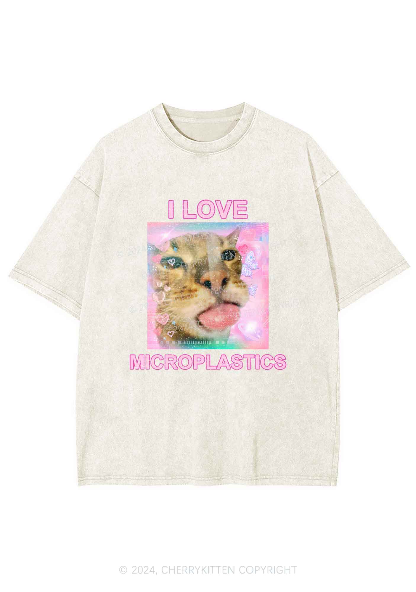 I Love Microplastics Y2K Washed Tee Cherrykitten
