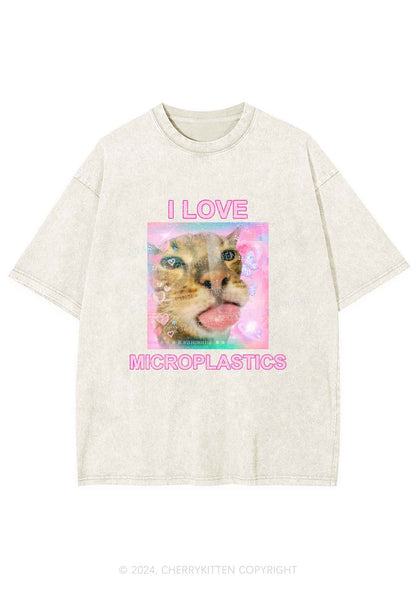 I Love Microplastics Y2K Washed Tee Cherrykitten