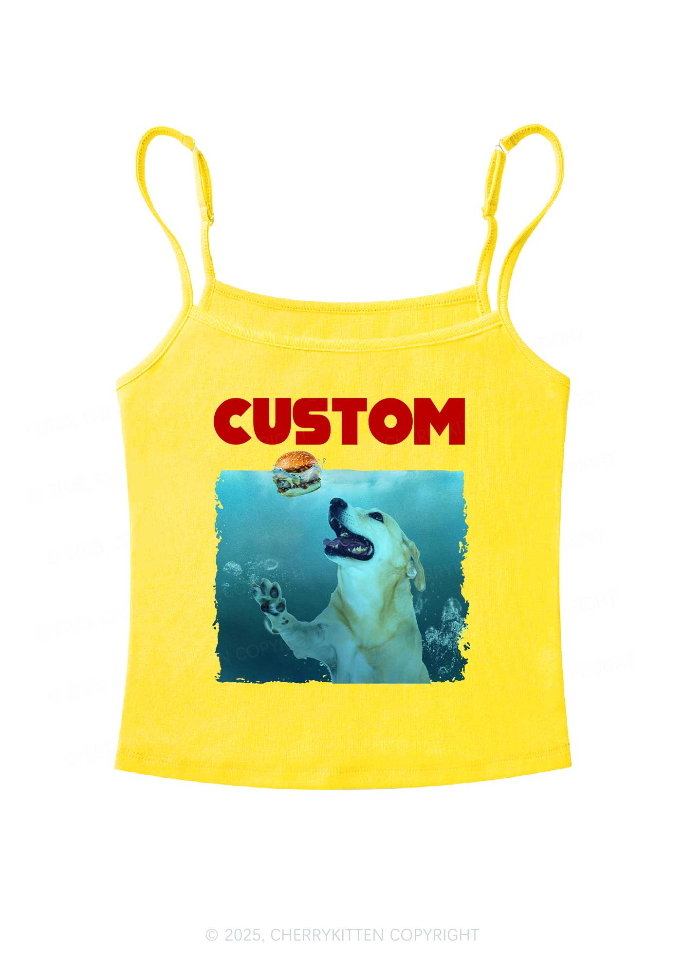 Custom Jowls Dog Y2K Spaghetti Strap Cami Cherrykitten