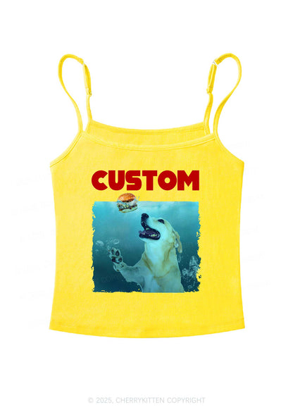 Custom Jowls Dog Y2K Spaghetti Strap Cami Cherrykitten