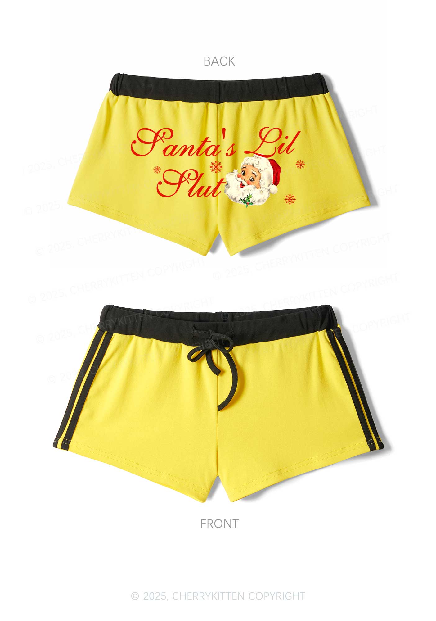 Santas Lil Slxt Christmas Y2K Drawstring Mini Shorts Cherrykitten