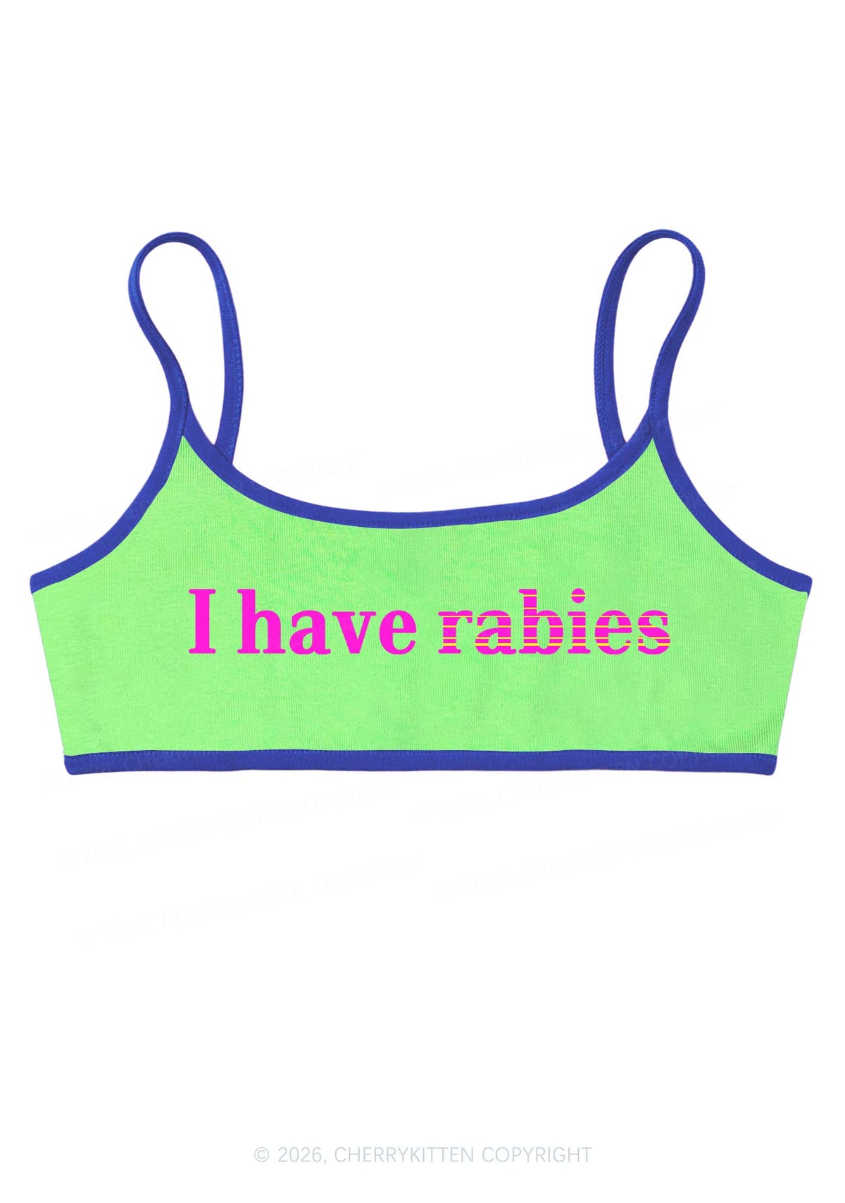 I Have Rabies Y2K Super Crop Cami Cherrykitten
