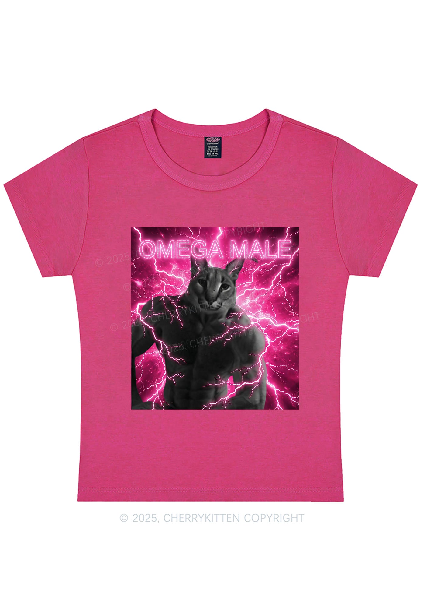 Omega Male Y2K Baby Tee Cherrykitten