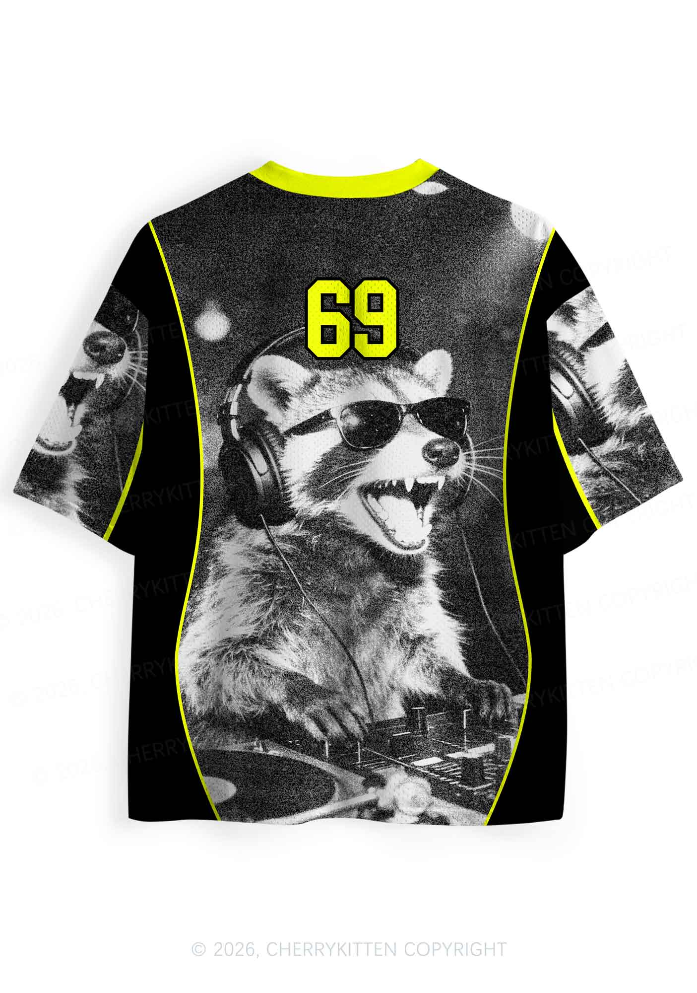 DJ Raccoon Y2K Sport Jersey Shirts Cherrykitten