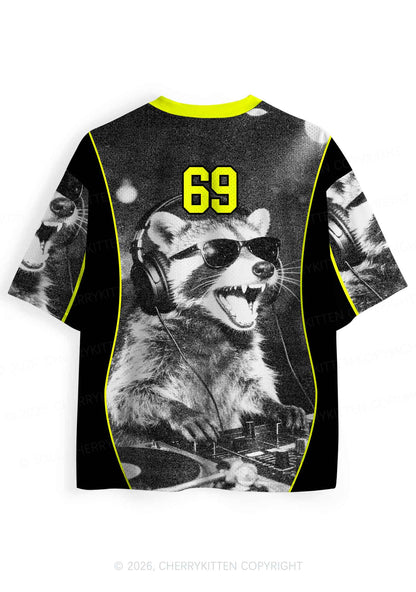 DJ Raccoon Y2K Sport Jersey Shirts Cherrykitten