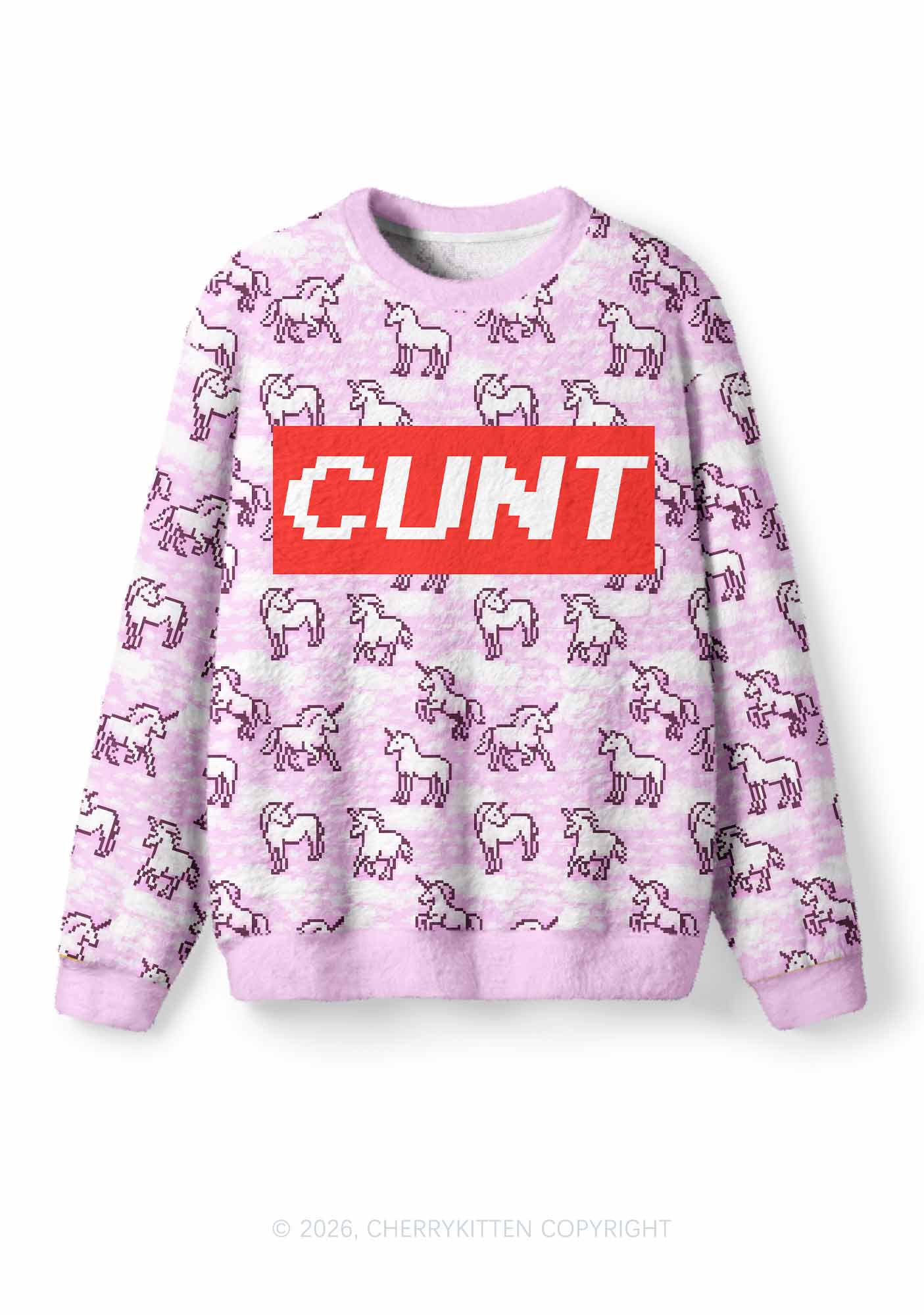 Cxxt Horse Y2K Christmas Knit Sweatshirt Cherrykitten