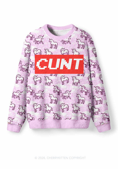 Cxxt Horse Y2K Christmas Knit Sweatshirt Cherrykitten