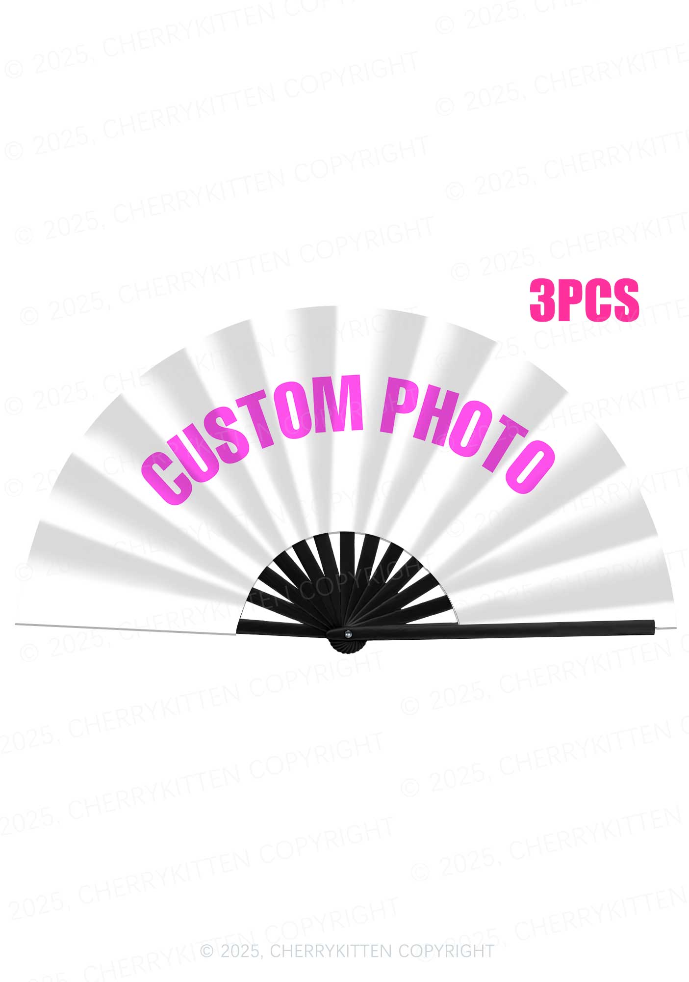 Custom Photo Y2K Rave Hand Fan Cherrykitten