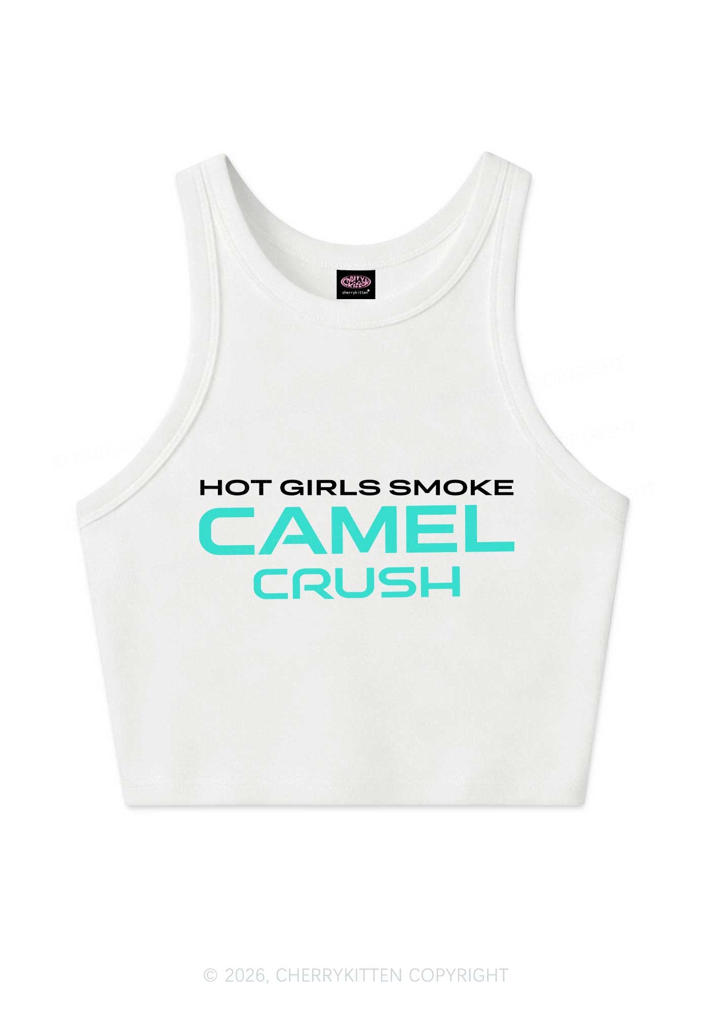 Hot Girls Smoke Mint Y2K Crop Tank Top Cherrykitten