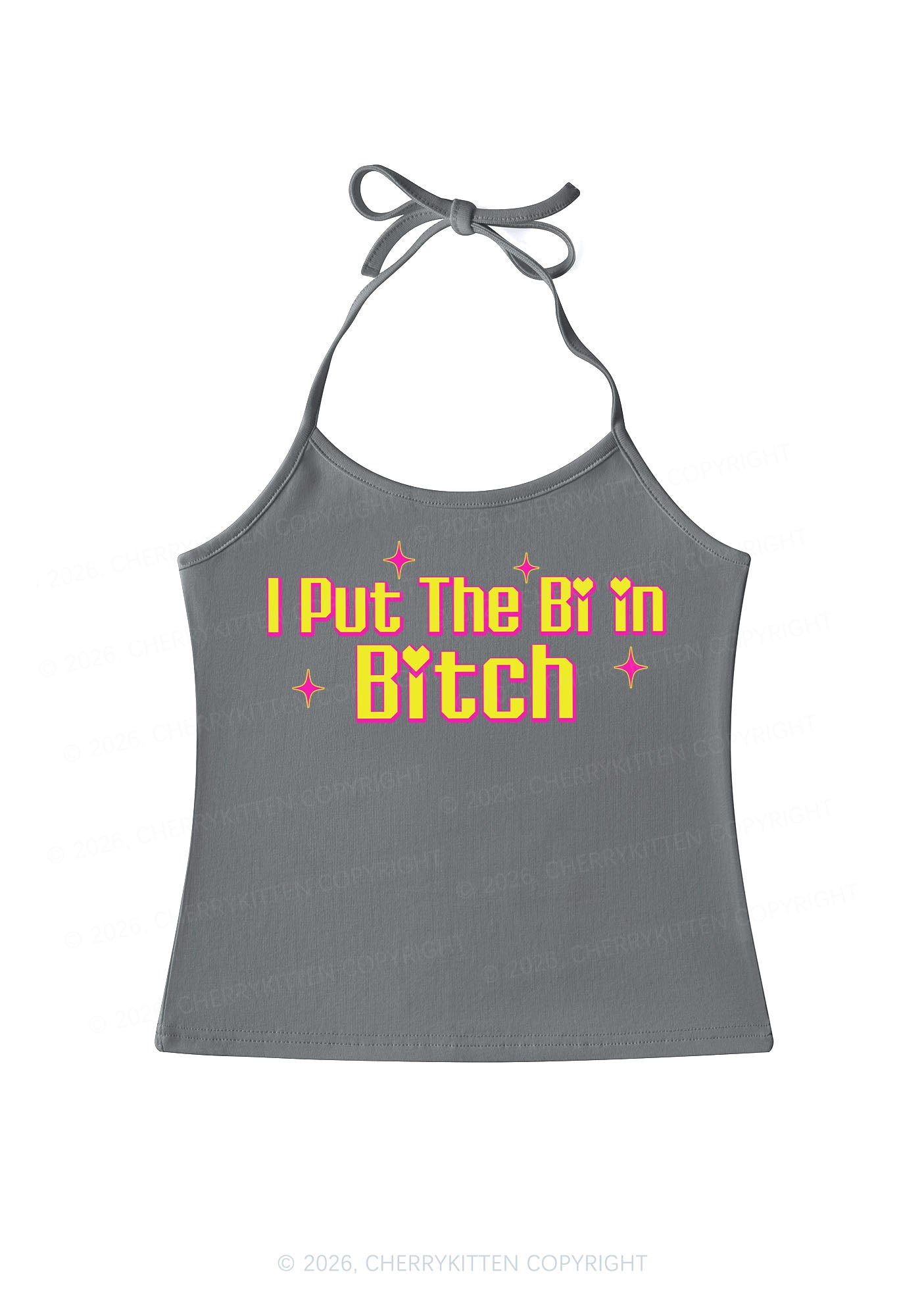 Put The Bi In Bxxch Pride Y2K Halter Neck Cami Cherrykitten