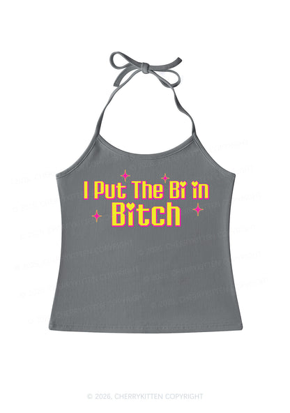 Put The Bi In Bxxch Pride Y2K Halter Neck Cami Cherrykitten
