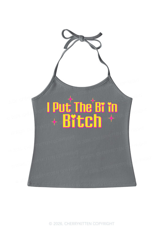 Put The Bi In Bxxch Pride Y2K Halter Neck Cami Cherrykitten