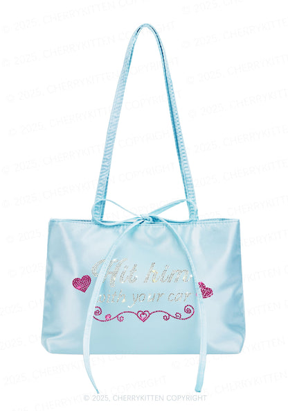 Rhinestone Hit Him Y2K Satin Bags Cherrykitten