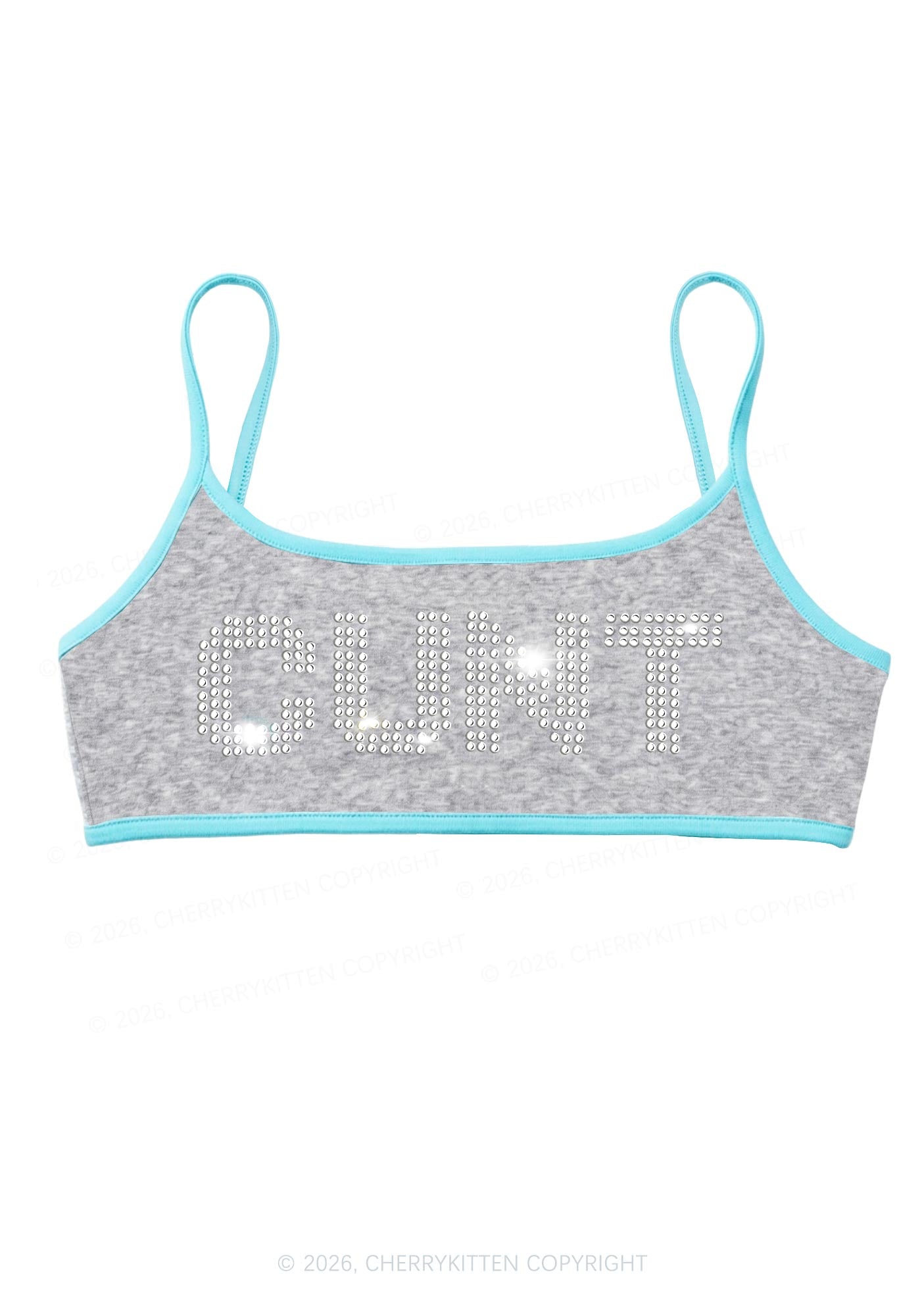 Rhinestone Cxxt Y2K Super Crop Cami Cherrykitten