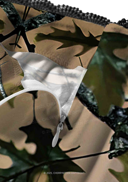 Branches Camouflage Y2K Print Midi Skirt Cherrykitten