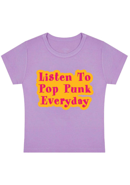 Listen To Pop Punk Everyday Y2K Baby Tee