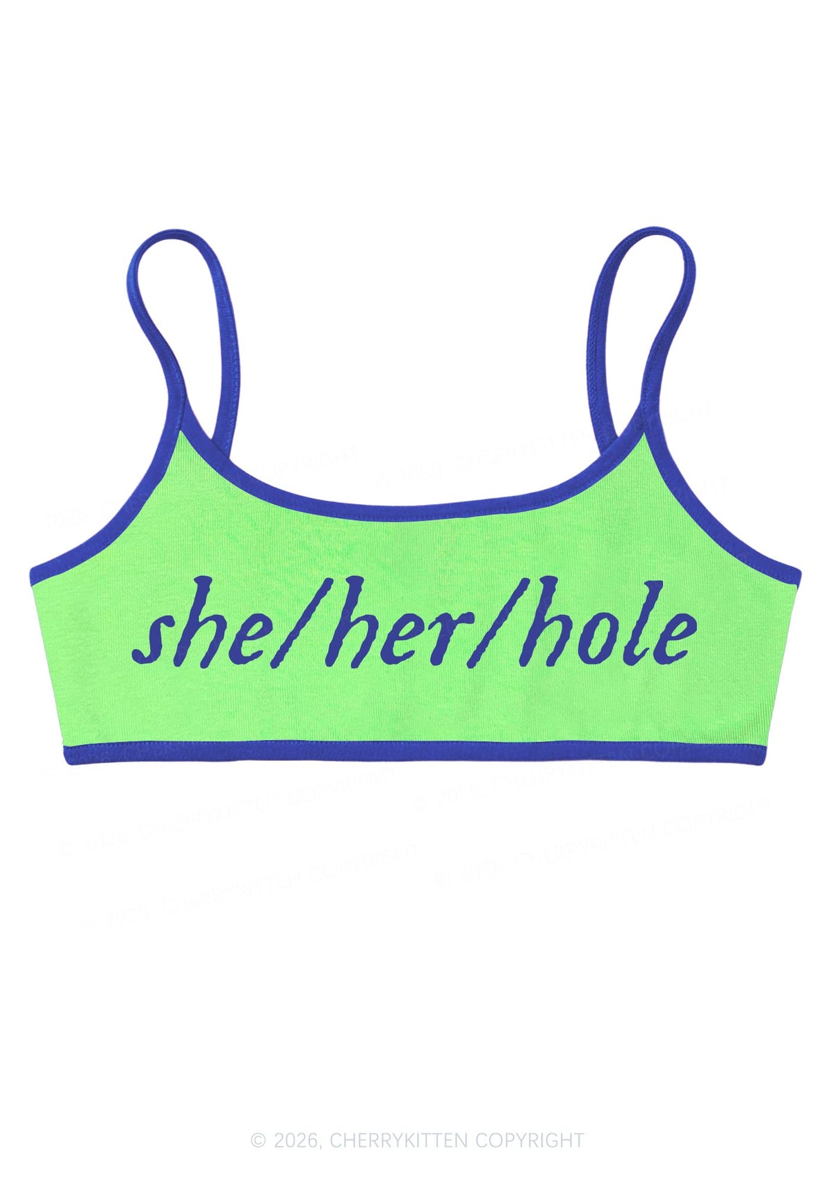 She Her Hole Pride Y2K Super Crop Cami Cherrykitten