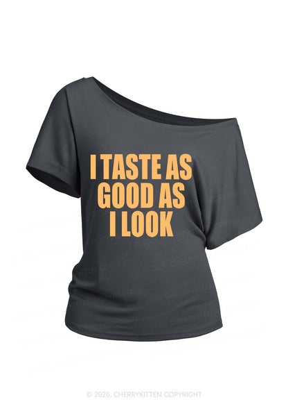 Taste Good Y2K Off Shoulder Tee Cherrykitten