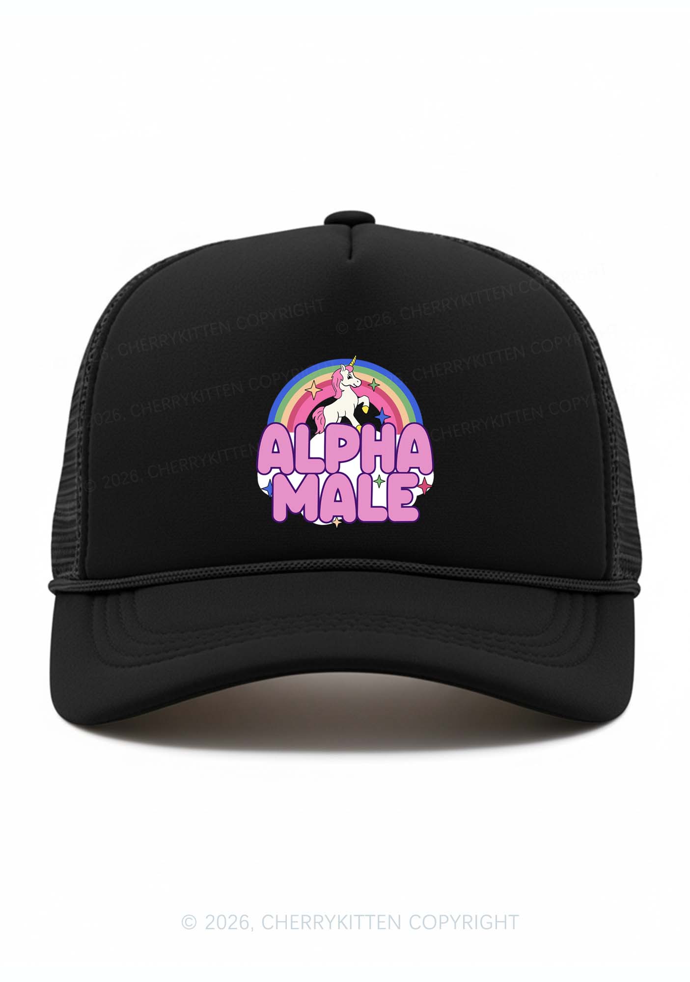 Rainbow Unicorn Alpha Male Pride Y2K Trucker Hat Cherrykitten
