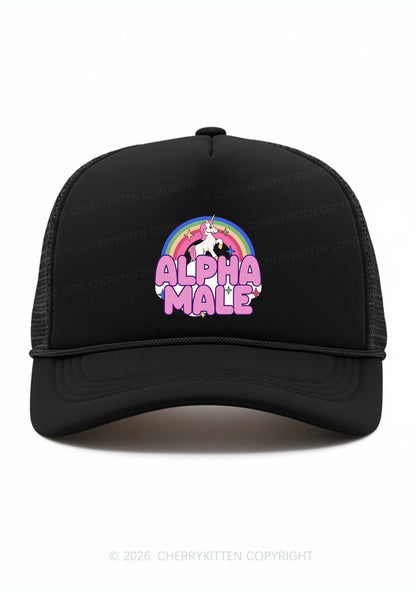Rainbow Unicorn Alpha Male Pride Y2K Trucker Hat Cherrykitten