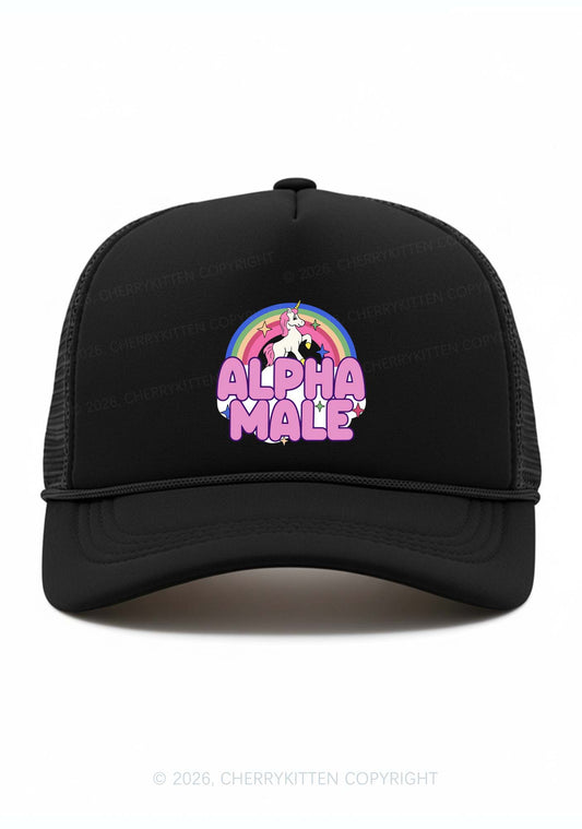 Rainbow Unicorn Alpha Male Pride Y2K Trucker Hat Cherrykitten