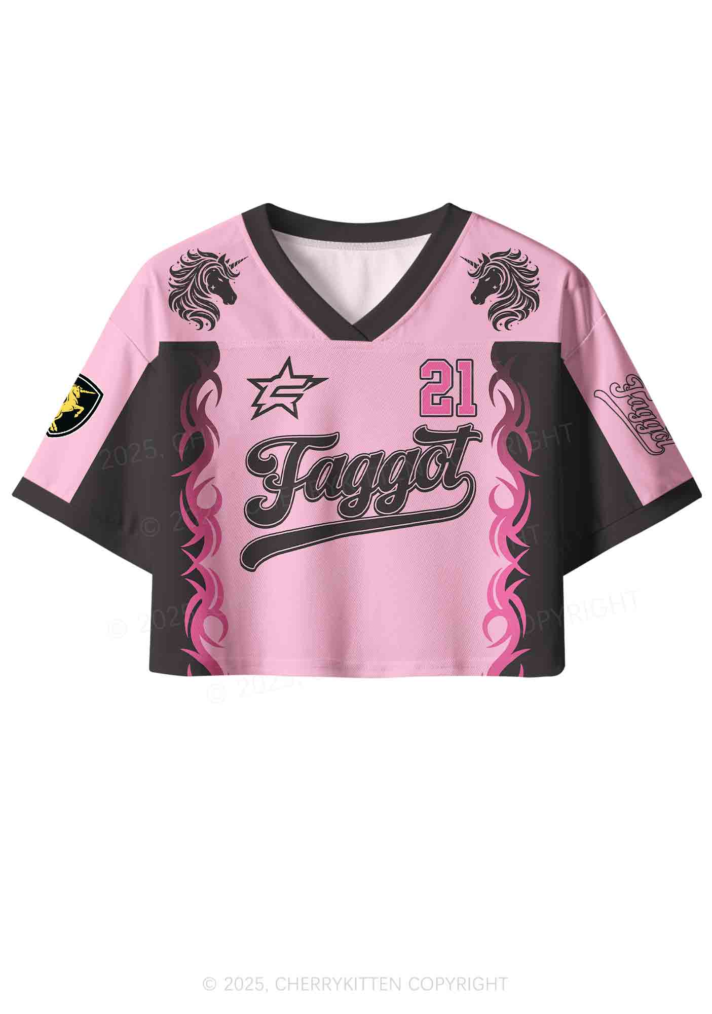 Custom Unicorn Faggot Pride Y2K Crop Sport Jersey Shirts Cherrykitten