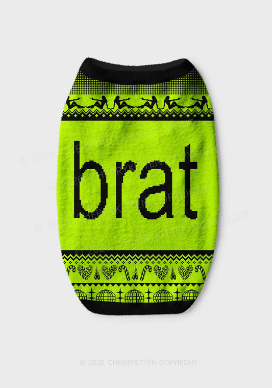 Green Brat Y2K Pet Knit Sweatshirt Cherrykitten